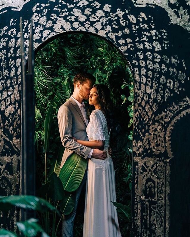 Wendell is a romantic beaded gown, a perfect contrast to this dark, tropical dreamscape in the city. .
.
.
Dress: Wendell by @marina_semone 
Photographer @annaivanovaphotoandfilm 
event host @valentincollective 
venue @re_gen_cy_ 
model @sha.anti 
h